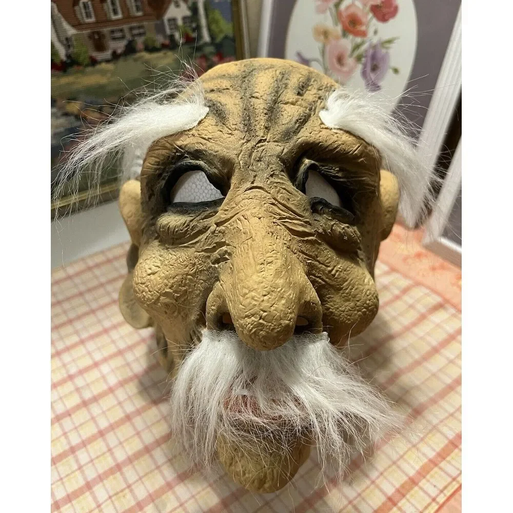 Paper Magic Old Man Half Mask Adult 2003 PMG Halloween Troll Geezer Wizard Latex